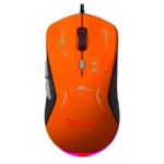 Mouse Gamer Ergonómico XZEAL XZ-401 - Alámbrico USB-A, Hasta 7200Dpi, 8 Botones Programables, Sensor A725F, Color Anaranjado Con Negro