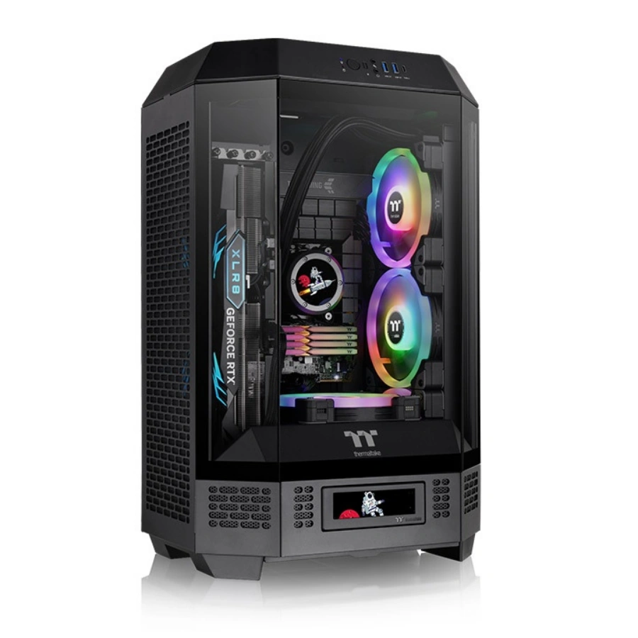 CP-THERMALTAKE-CA-1Y4-00S1WN-00-4aca2d Gabinete THERMALTAKE The Tower 300 - Micro-ATX, Cristal Templado, 2 Vent. Incluidos, USB 3.0, 3.2, Negro - Image 1
