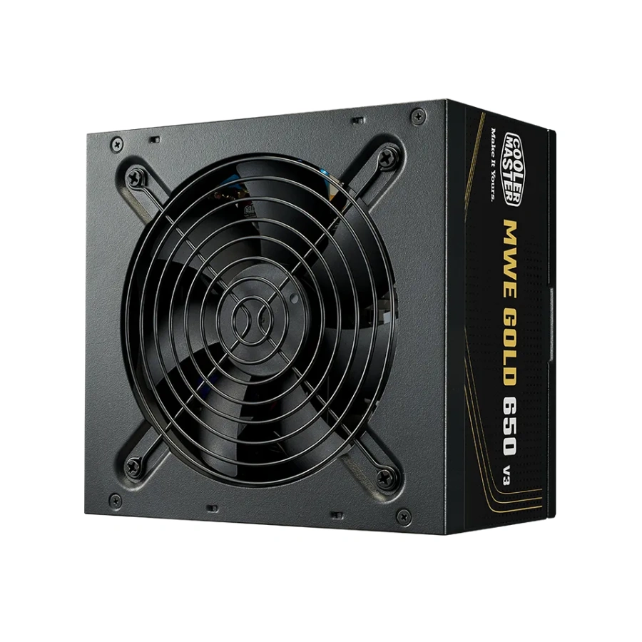 88410212973512 Fuente de Poder Cooler Master MWE V3 80 PLUS Gold 650W - No Modular, 80+ GOLD, 24 pin ATX, PCI-e 6+2 Pin, EPS 4+4 Pin, 120mm, Negro - Image 1