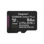 Memoria Micro SD KINGSTON - 64GB MicroSDXC UHS-I Clase 10, con Adaptador,  Negro - Image 3