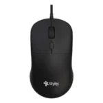 Mouse STYLOS STPMOA8B - Alámbrico USB, Hasta 1600Dpi, 4 Botones, 10 Millones de Clics, Color Negro