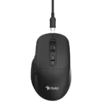 Mouse STYLOS STPMOI8B - Inalámbrico Nano USB 2.4Ghz, Hasta 1600Dpi, 6 Botones, 10 Millones de Clics, Recargable USB, Color Negro
