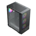 Gabinete MUNFROST Alpha Black - ATX, Cristal Templado, 4 Vent. Incluidos, USB 3.1, Color Negro - Image 3