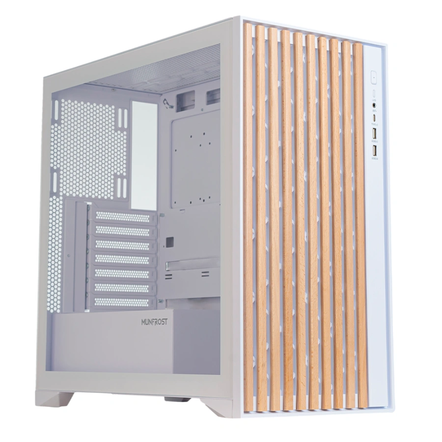 36f5c7e6a9658680d579817bec16fdef Gabinete MUNFROST ALDER - ATX, Cristal Templado, 2 Vent. Incluidos, USB 3.0, Blanco - Image 1