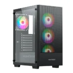Gabinete MUNFROST Alpha Black - ATX, Cristal Templado, 4 Vent. Incluidos, USB 3.1, Color Negro