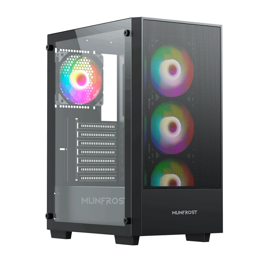 bfa0af0917d99908l Gabinete MUNFROST Alpha Black - ATX, Cristal Templado, 4 Vent. Incluidos, USB 3.1, Negro - Image 1