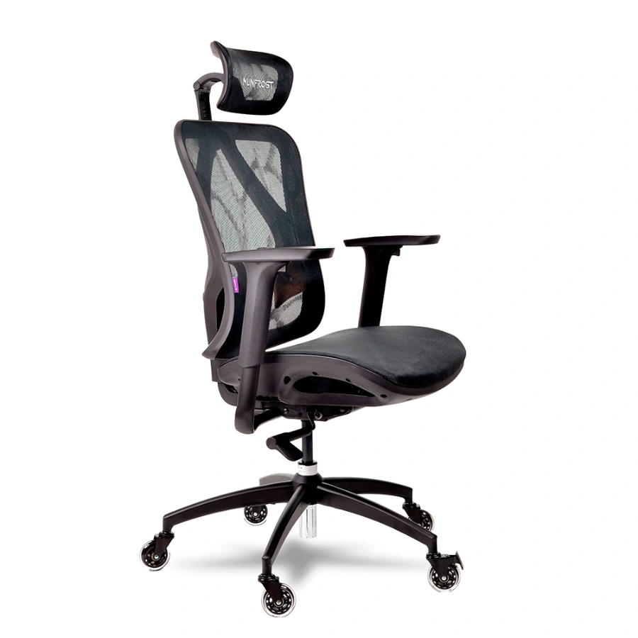 c11dc9cc89b4bbb5b1019db0c20a2833 Silla Gamer MUNFROST NEXUS - Soporte Lumbar, Reclinable, Hasta 180kg, Pistón Clase 4, Negro - Image 1