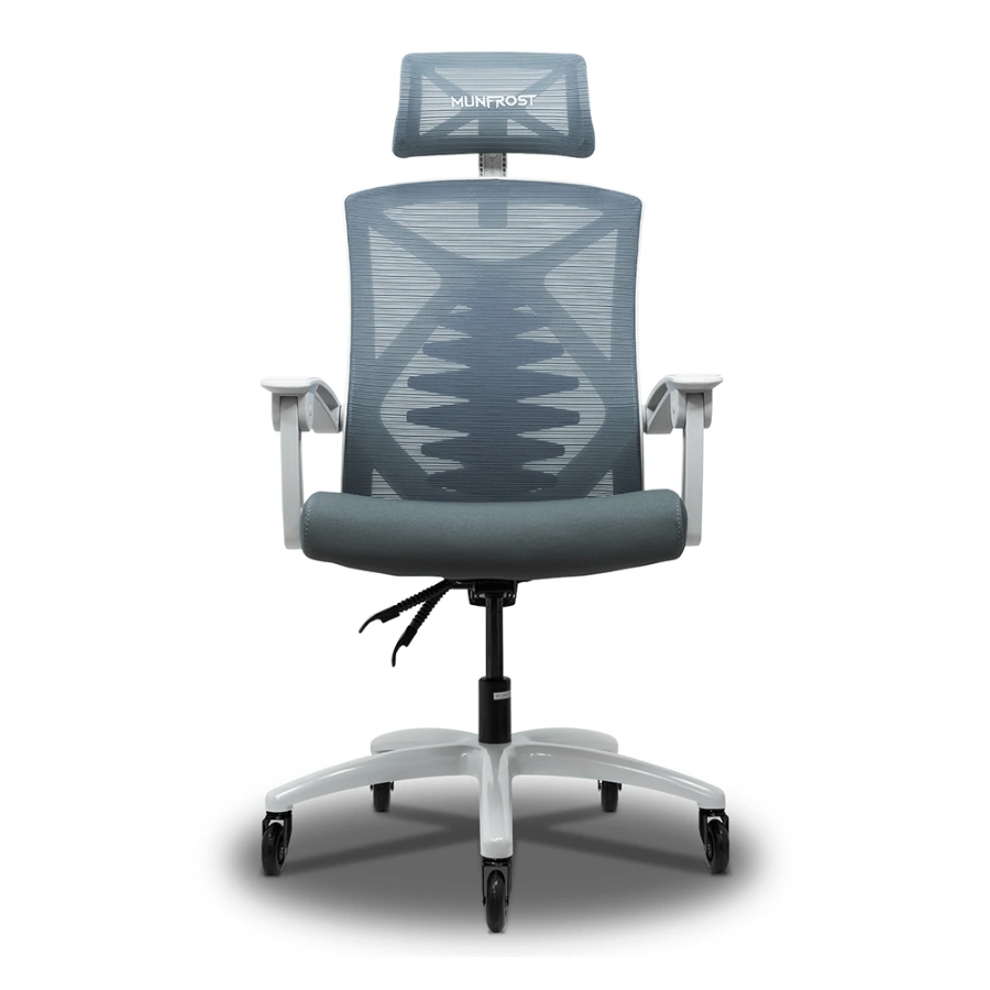 ce1e3653e0cecdf92k Silla Gamer MUNFROST Nova - Soporte Lumbar, Reclinable, Hasta 180kg, Pistón Clase 4, Blanco Con Gris - Image 1