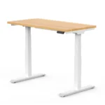 Escritorio Eléctrico Gamer MUNFROST MoonStone Advanced - Base Blanca, 75x150cm, Altura Ajustable, Cubierta Nougat