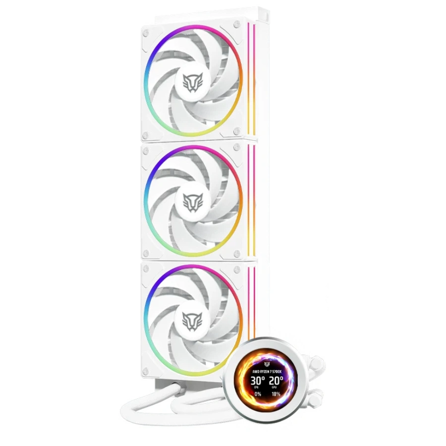 CP-BALAMRUSH-BR-941815-453e7d Enfriamiento Liquido AIO Balam Rush Hydrox Expert Level HYX40 - 360mm, 3x120mm, Hasta 2200 RPM, 74.3 CFM, 30 dBA, 4pin 12V, 3pin 5V - Blanco - Image 1