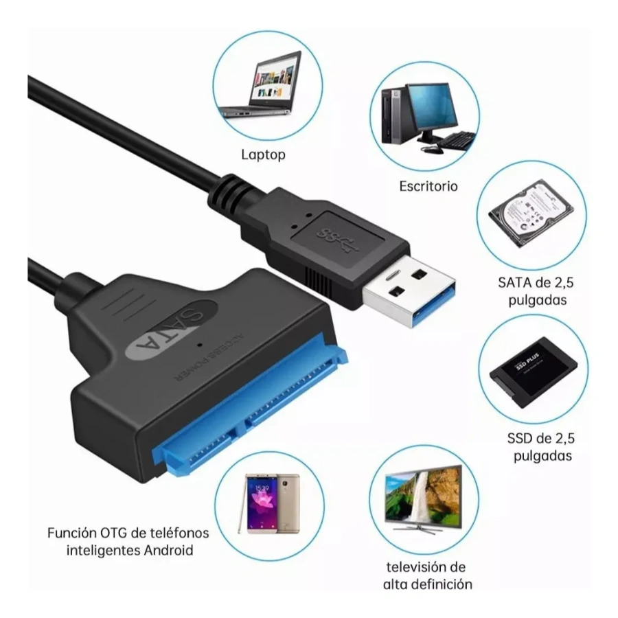 D_NQ_NP_2X_809732-MLA106485823387_022026-F Cable Adaptador ACCESS POWER - USB 3.0 A Sata 2.5, Negro - Image 1