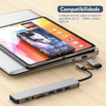 Hub Usb C SUPPORT BC - 8 En 1, Multipuertos, Con Lector TF/SD, Usb 3.0, Audio, USB Tipo C - Image 2