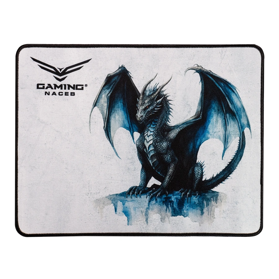 8655b13e6512 Mousepad Gaming Naceb Dragox II NA-0977 - 32.6 x 25 cm, 2 mm de Espesor, Microfibra + Caucho + Multispandex, Impresión Alta Calidad, Diseño Dragón Color Azul - Image 1