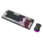 Kit Teclado y Mouse Gamer Squad Conquest PRO KG525 - Inalámbrico Dongle 2.4MHz + Bluetooth 5.0, Membrana 85% RGB, Óptico 7200 DPI RGB, Batería Recargable Litio - Color Negro - Image 2
