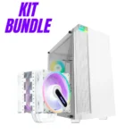 BUNDLE Gabinete BAMBU + Cold Storm ARGB - Micro ATX, ARGB Sincronizable, Cristal Templado, Soporte Radiador 240mm - Blanco