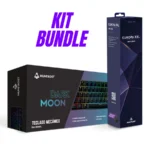 BUNDLE Teclado Mecánico Dark Moon + Mouse Pad EUROPA XXL - 60% 60 Teclas, ARGB, Switches Gateron Blue, Distribución Español, 80x30cm - Negro