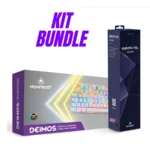 BUNDLE Teclado Mecánico Deimos + Mouse Pad EUROPA XXL - TKL 87 Teclas, ARGB, Switches Gateron Blue, Español - Blanco