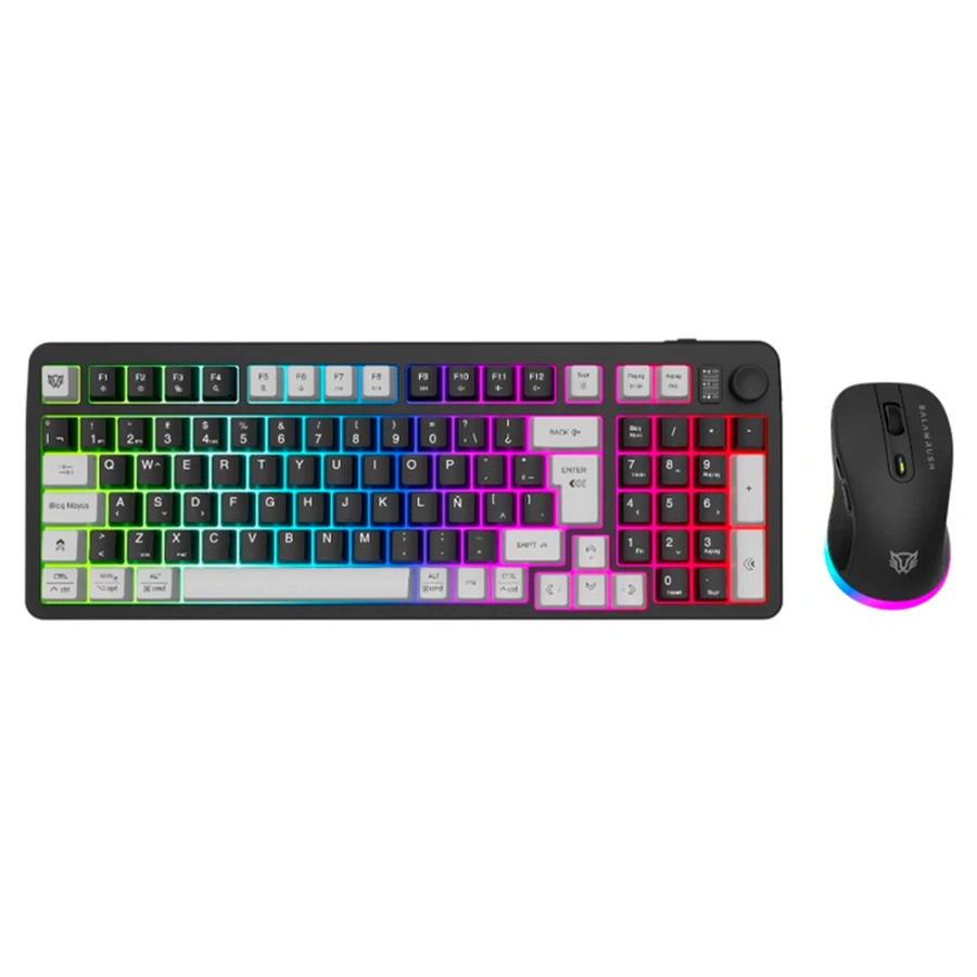 eebc947a5dc35S Kit Teclado y Mouse Gamer Squad Conquest PRO KG525 - Inalámbrico Dongle 2.4MHz + Bluetooth 5.0, Membrana 85% RGB, Óptico 7200 DPI RGB, Batería Recargable Litio - Color Negro - Image 1