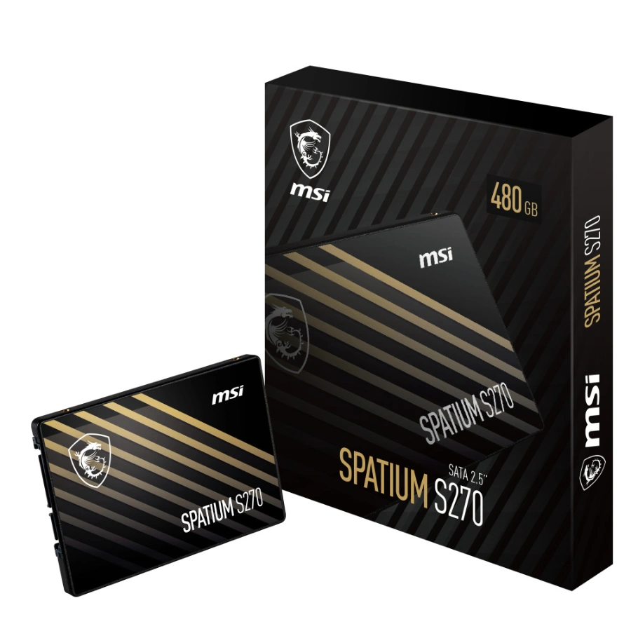 CP-MSI-SPATIUMS270SATA25480GB-f64966 Unidad De Estado Solido SSD MSI SPATIUM S270 SATA 2.5 - 480GB, SATA III 6Gbps, 500 MB/s, NAND 3D, SATA 2.5" - Image 1